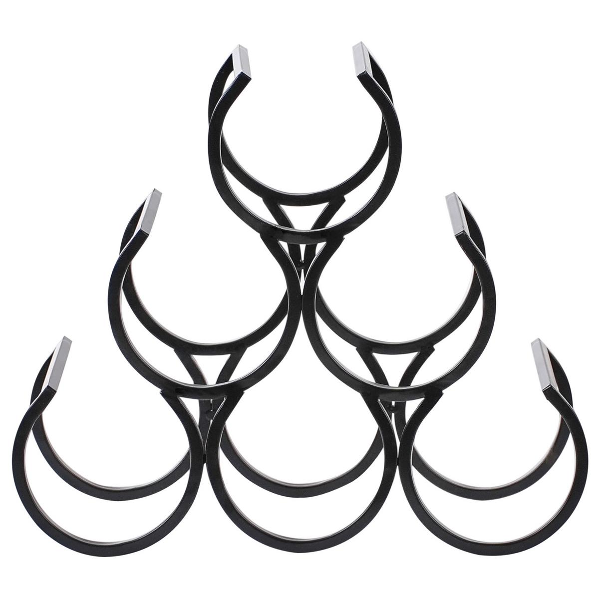 WEINREGAL Metall Schwarz Lurgan - Schwarz, Metall (28/26/13cm) - Beliani
