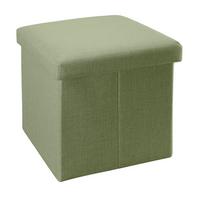 SITZHOCKER mit Stauraum 30/30/30 cm (Grün) - Hellgrün, Textil (38/38/38cm) - Intirilife