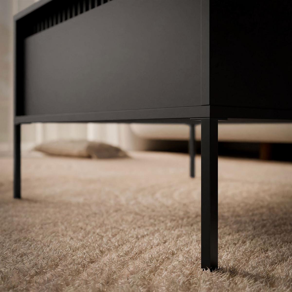COUCHTISCH YASUMI mit Schublade schwarz matt - Schwarz, Holzwerkstoff (68/68/48.4cm) - Lookway
