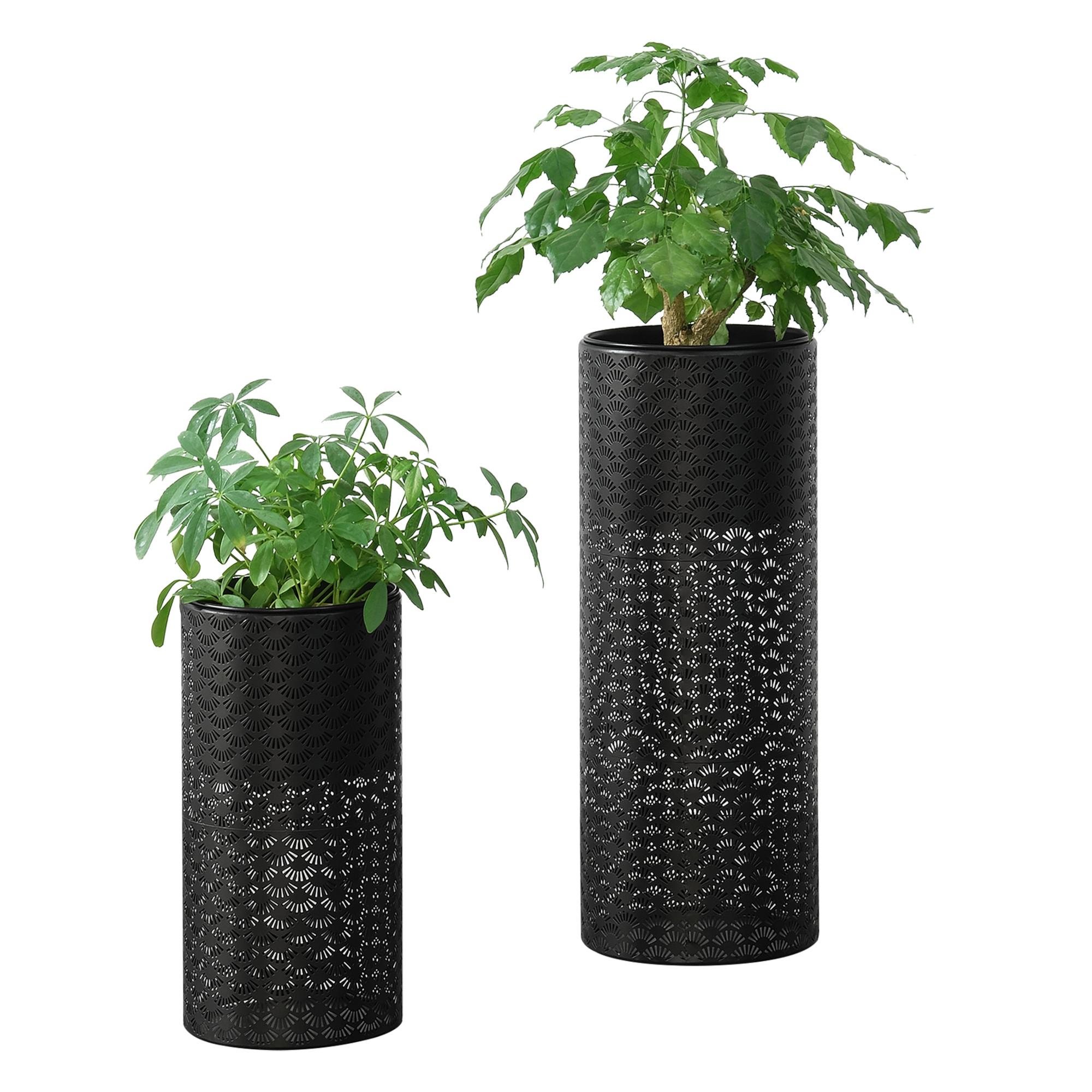 PFLANZENSTÄNDER-SET 2 TLG. Virton - Schwarz, Metall (22.5/29/22.5cm) - [en.casa]