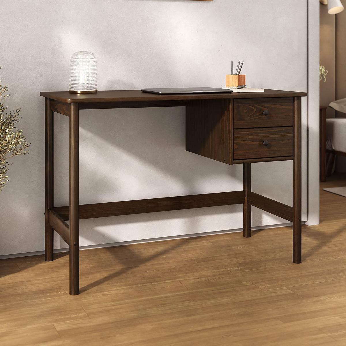 SCHREIBTISCH MARLO - Nussbaumfarben, Holz (54/110/76cm) - IDIMEX