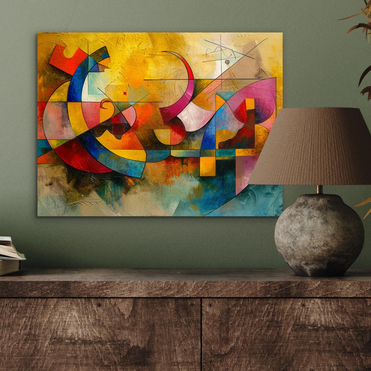 METALLBILD Kunst - Abstrakt - Modern 40x30 cm - Gelb, Metall (40/30cm) - MuchoWow