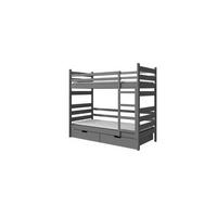ETAGENBETT DRAKO mit Bettkasten 80x190 cm Anthrazit - Anthrazit, Holz (80/190cm) - MASSENO