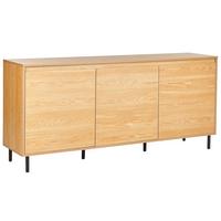SIDEBOARD Heller Holzfarbton Nikea - Hellbraun/Schwarz, Holzwerkstoff (165/75/40cm) - Beliani