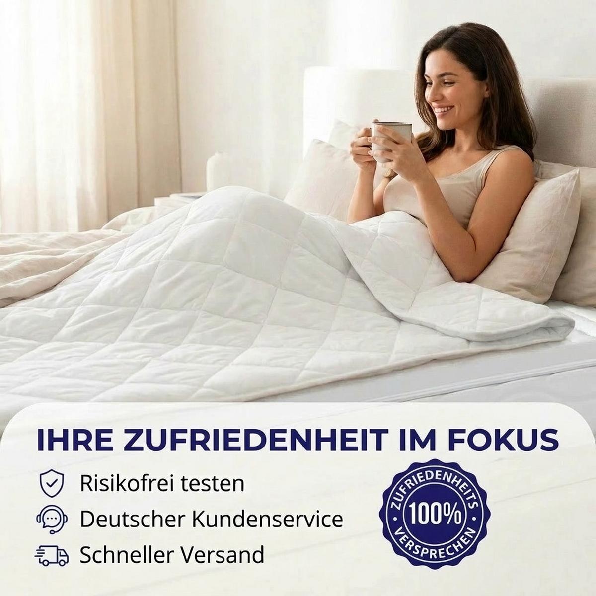 TOPPER 120x200 cm – 8 cm Gelschaum – 7 Zonen – TENCEL™ Lyocell Bezug – präzise Druckentlastung - Weiß, Textil (120/200cm) - Mister Sandman