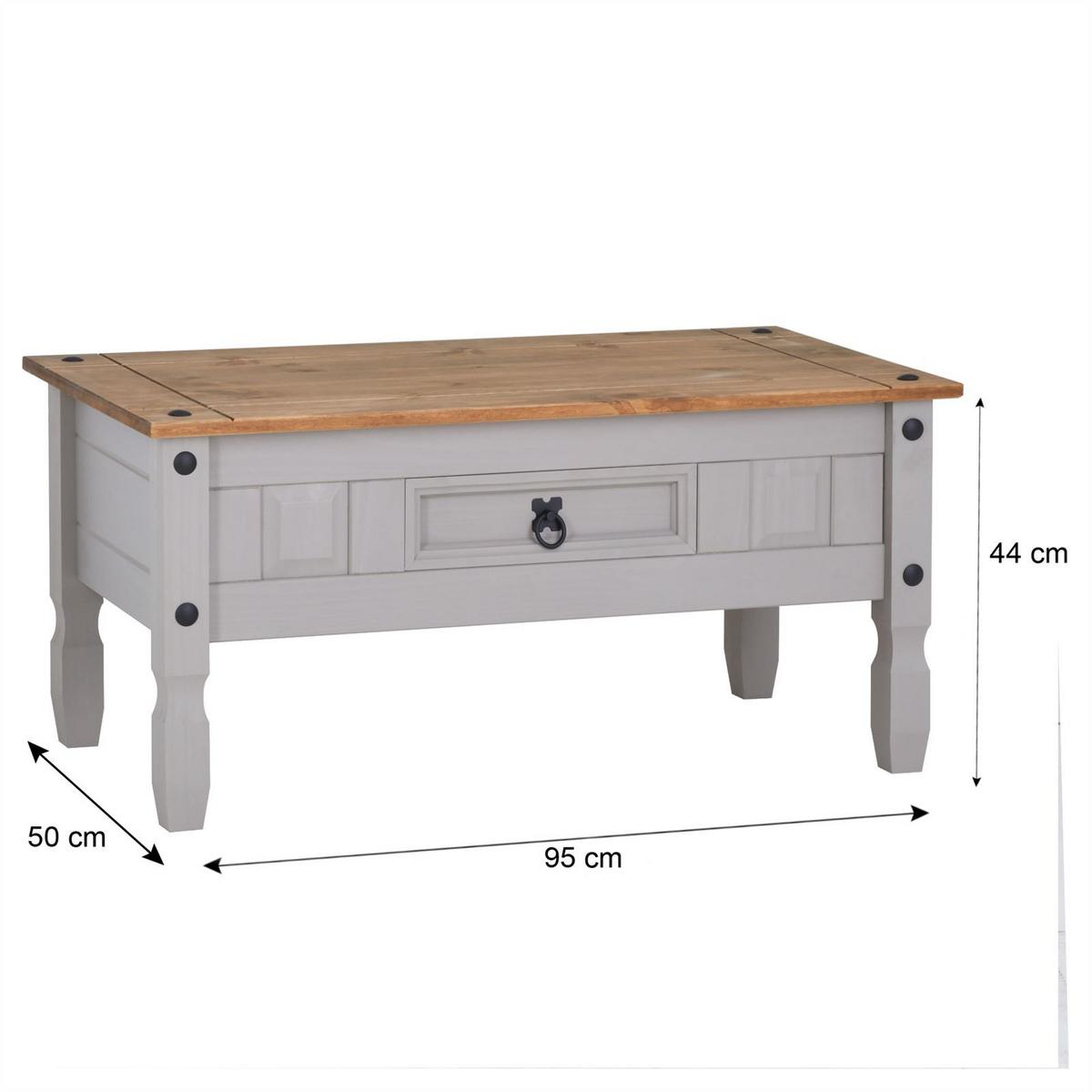 COUCHTISCH RAMON grau - Grau, Holz (50/95/43cm) - CARO-Möbel
