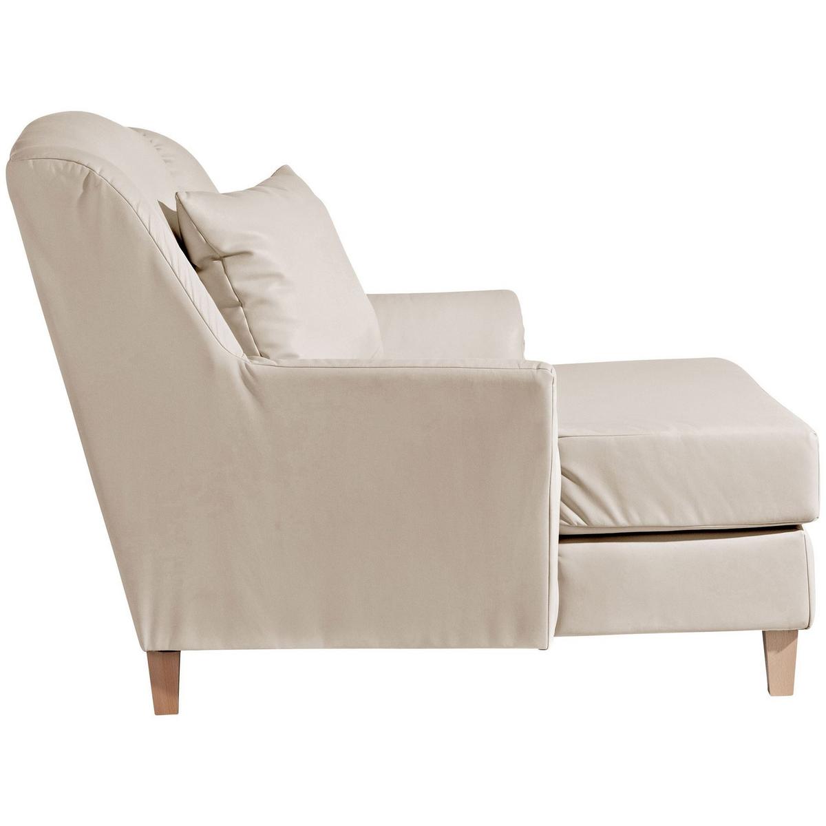 SESSEL XXL Karil Bezug Kunstleder Buche natur / beige - Weiß, Kunststoff (136/107/142cm) - 58aufmkessel