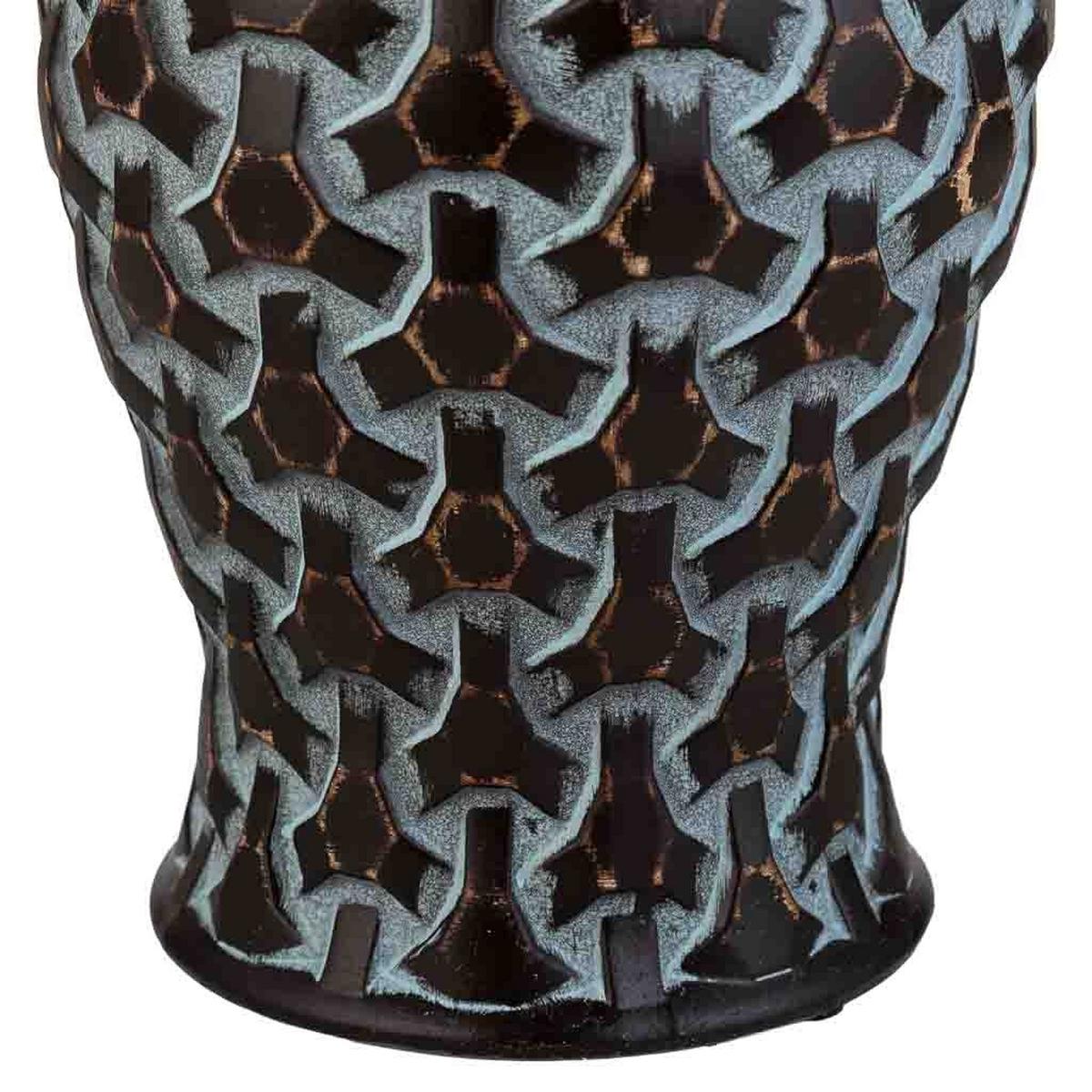 VASE aus Keramik, schwarz, 17x37cm - Schwarz, Keramik (37cm) - Wanderlust