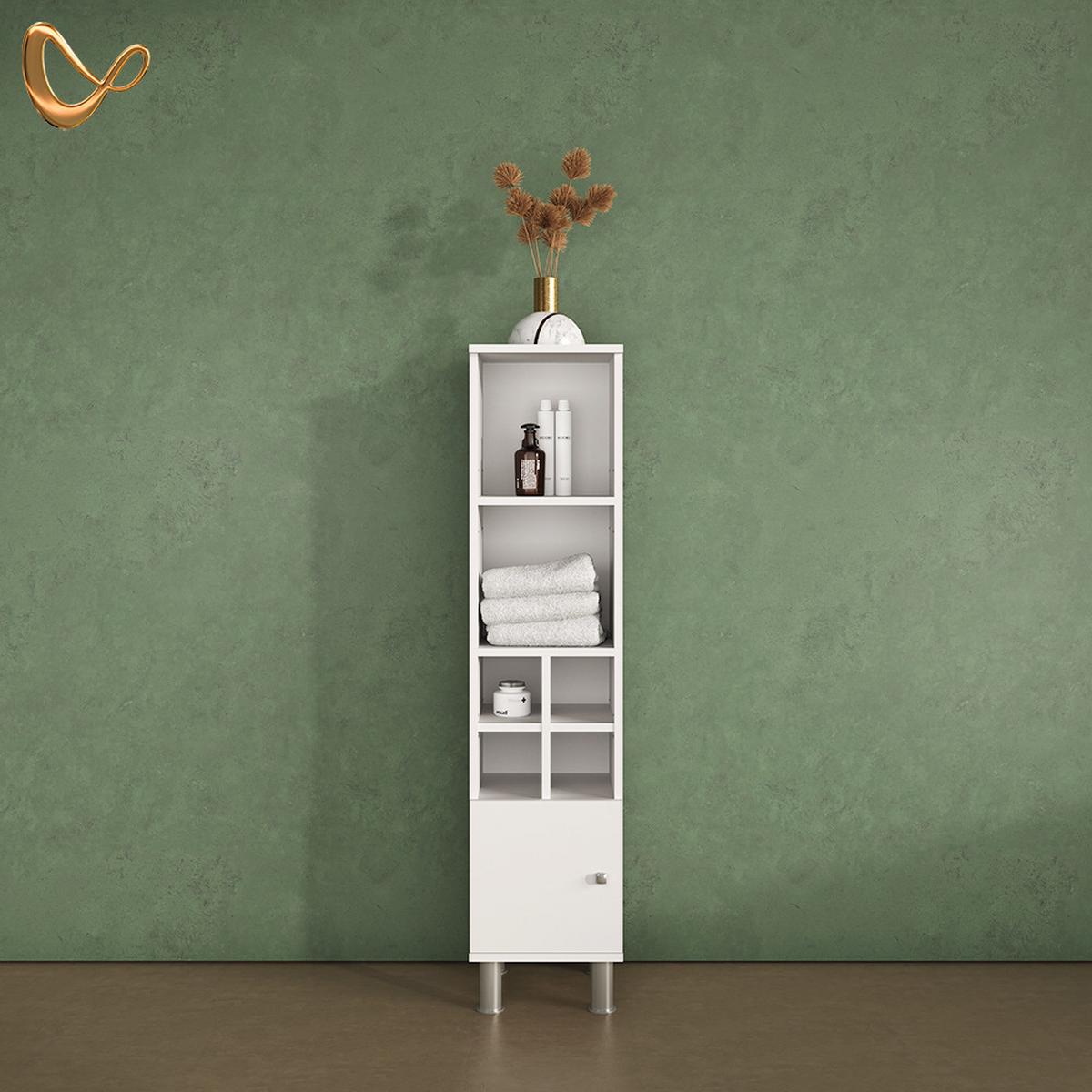 MIDISCHRANK Fucino Weiß 30 x 95 cm - Weiß, Holzwerkstoff (30/95/30cm) - Livinity®