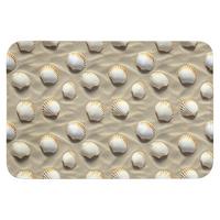BADEMATTE Muscheln - Sand - Maritim 90x60 cm - Sandfarben, Textil (90/60cm) - OnlyWow
