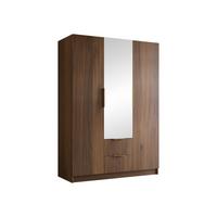 KLEIDERSCHRANK Calwi II - Goldfarben/Nussbaumfarben, Holzwerkstoff/Kunststoff (150/216/60cm) - MIRJAN24
