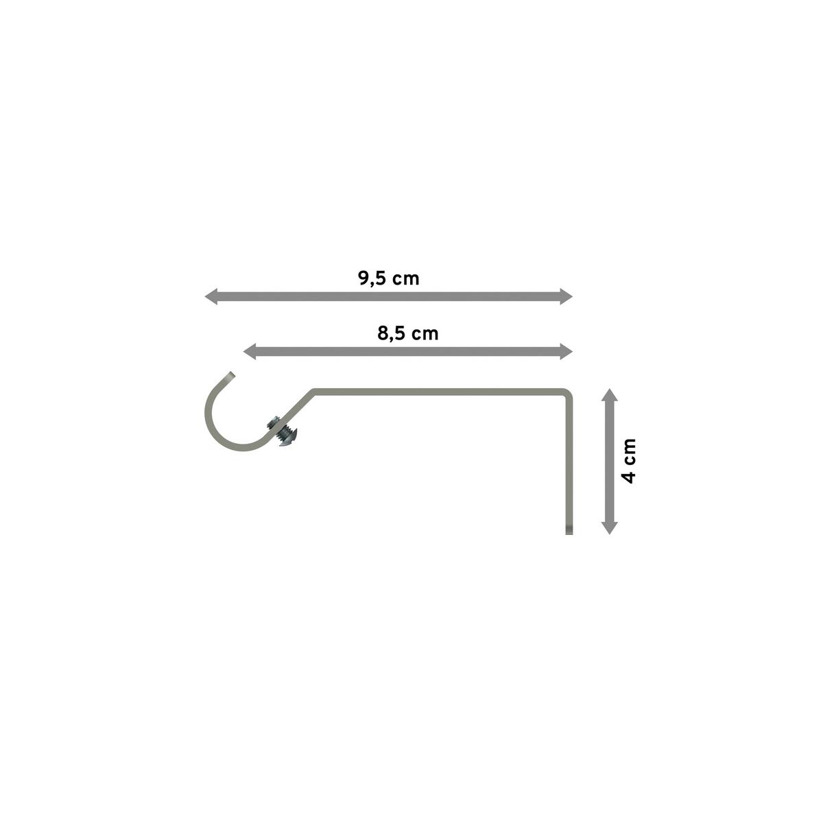 TRÄGER FÜR GARDINENSTANGEN 16 mm Ø, Olymp 1-läufig, Chrom matt - Nickelfarben, Metall (10/5.2/1.6cm) - INTERDECO
