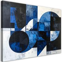 LEINWANDBILD 3D und geometrisch 45x30cm - Blau, Textil (45/30cm) - Feeby