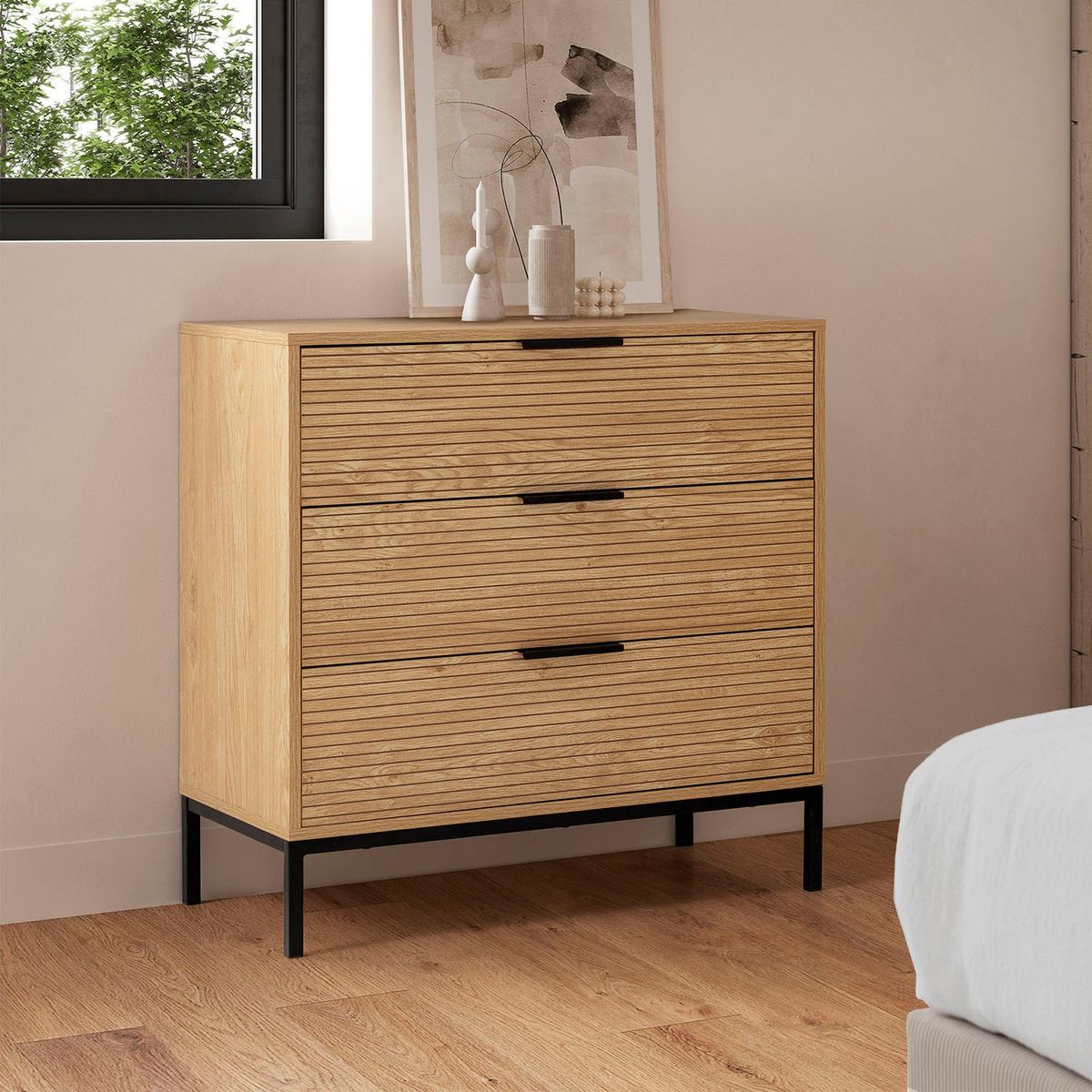 KOMMODE 80/80/40 Monica Eichenfarbe - Honigeiche, Holzwerkstoff (80/80/40cm) - VS Venta-stock