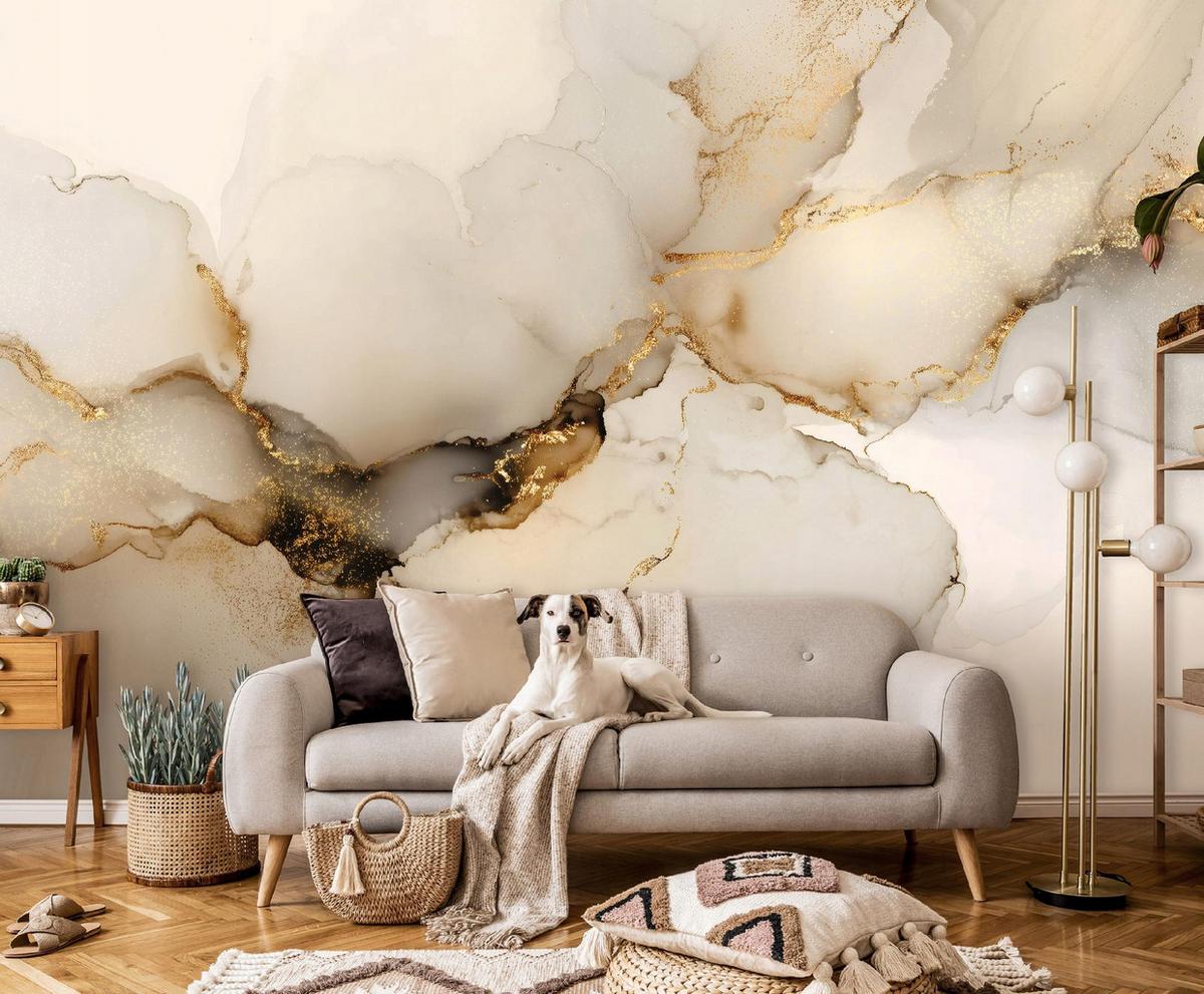 FOTOTAPETE Marmor Glamour Beige 150x105 cm - Multicolor, Papier (150/105cm) - Wallarena