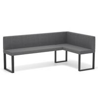 ECKBANK rechts SANA U Webstoff glatt, 168/128 cm Dunkelgrau - Dunkelgrau, Textil/Metall (128/168cm) - Idohome