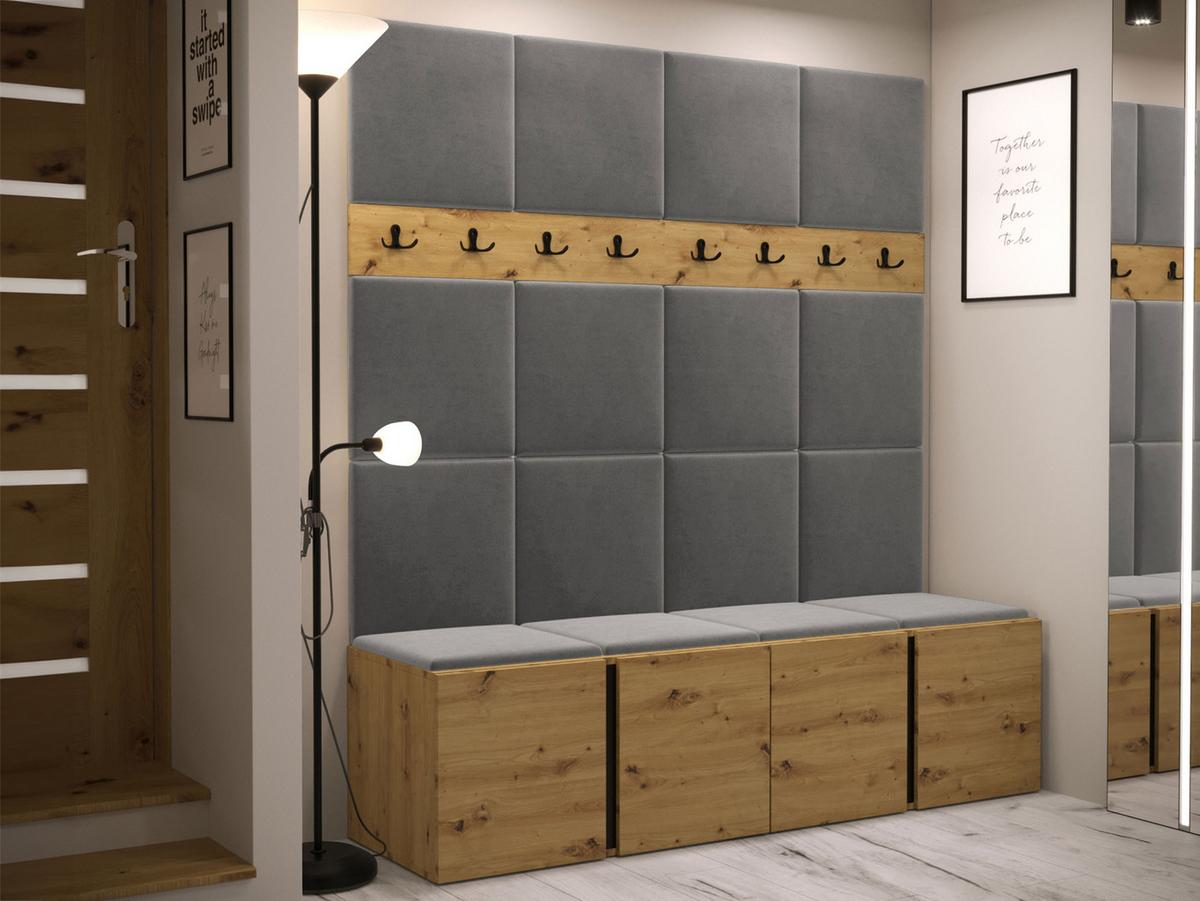 GARDEROBEN-SET Orion V - Eiche Artisan/Grau, Holzwerkstoff/Kunststoff (168/186/46cm) - MIRJAN24
