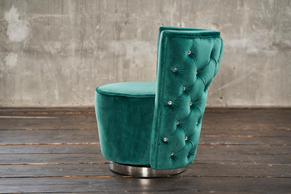 SESSEL SENSO Grün Webstoff - Silberfarben/Grün, Textil (77/77/67cm) - KAWOLA