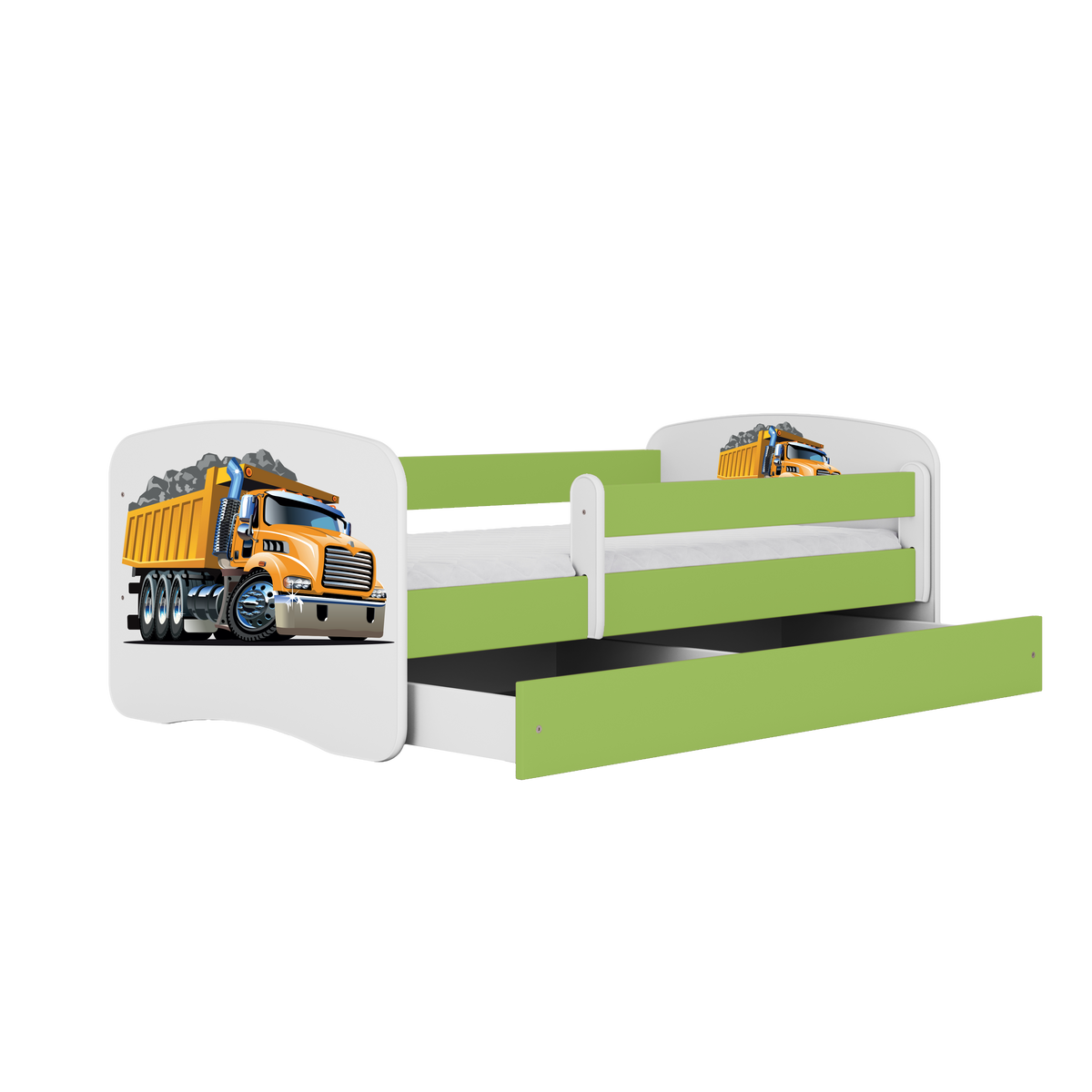 KINDERBETT Lastwagen mit Schublade 180/80 90/61/184 - Grün, Holzwerkstoff (80/180cm) - RAUMHIRSCH FURNITURE