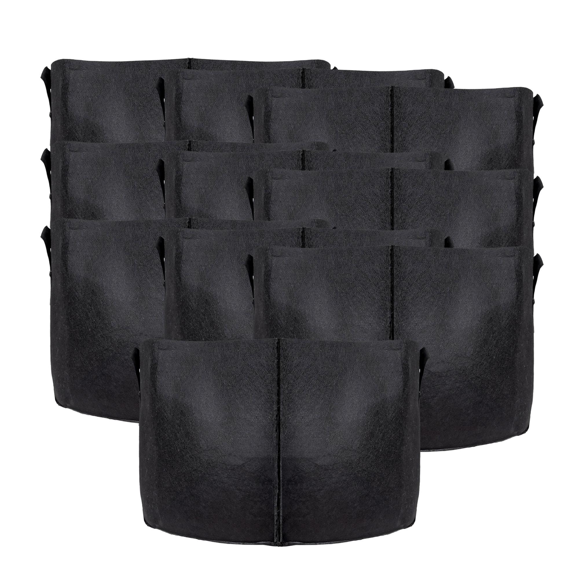 PFLANZSACK Vliesstoff 55/30 cm (10-tlg. Set) - Schwarz, Textil (30cm) - Intirilife