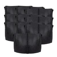 PFLANZSACK Vliesstoff 55/30 cm (10-tlg. Set) - Schwarz, Textil (30cm) - Intirilife