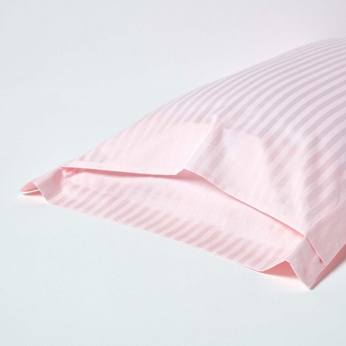 KISSENBEZUG Damast mit Stehsaum, Fadendichte 330 - Rosa, Textil (50/90cm) - Homescapes