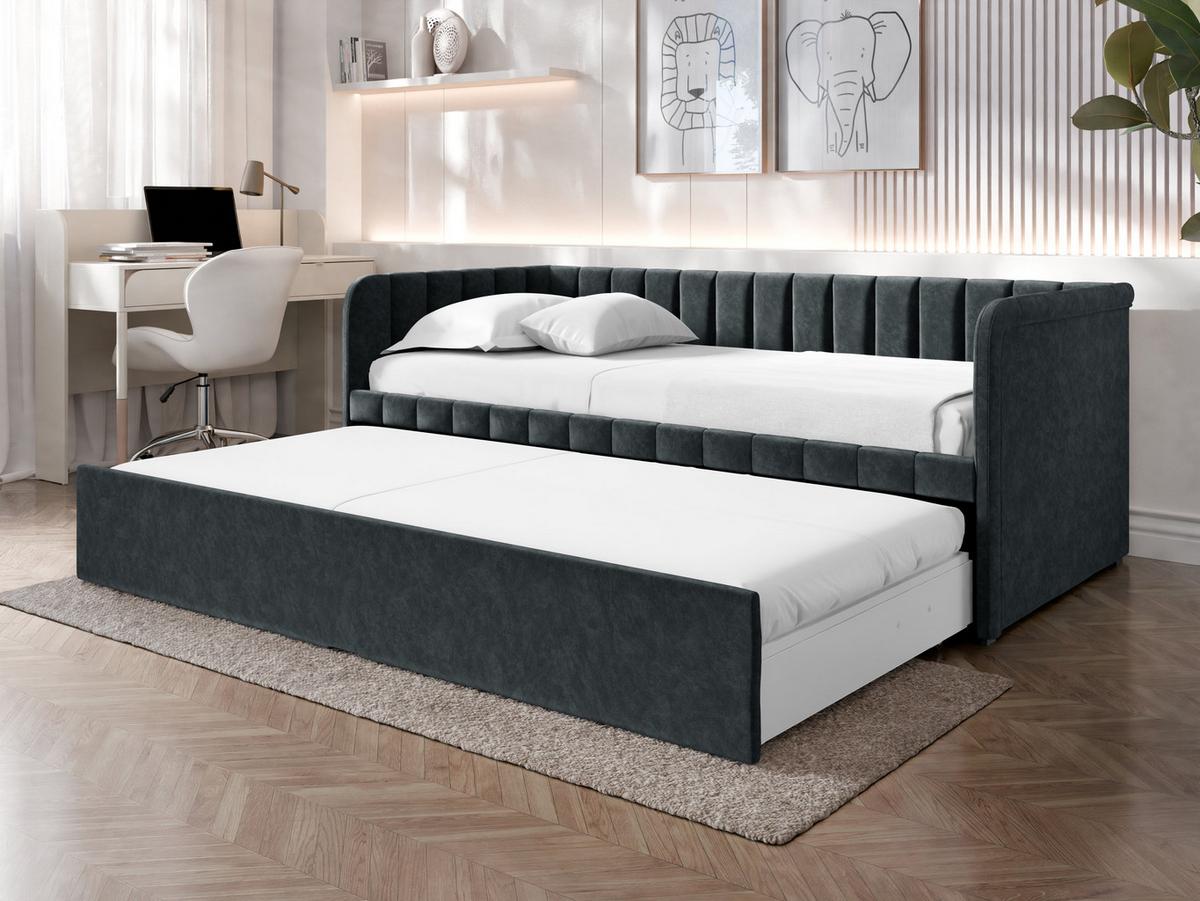 JUGENDBETT Nube - Schwarz, Holz/Kunststoff (90/200cm) - MIRJAN24
