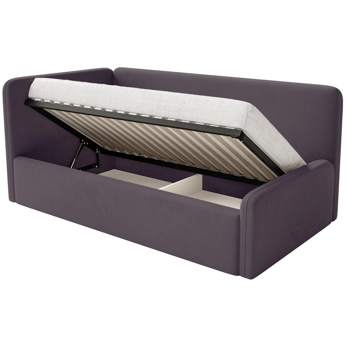 JUGENDBETT Fanko Samt Violett 90x200 cm - Lila/Schwarz, Kunststoff/Textil (90/200cm) - Selsey