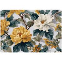 FOTOTAPETE Blumen Vintage Grün 300x210 cm - Multicolor, Papier (300/210cm) - Wallarena