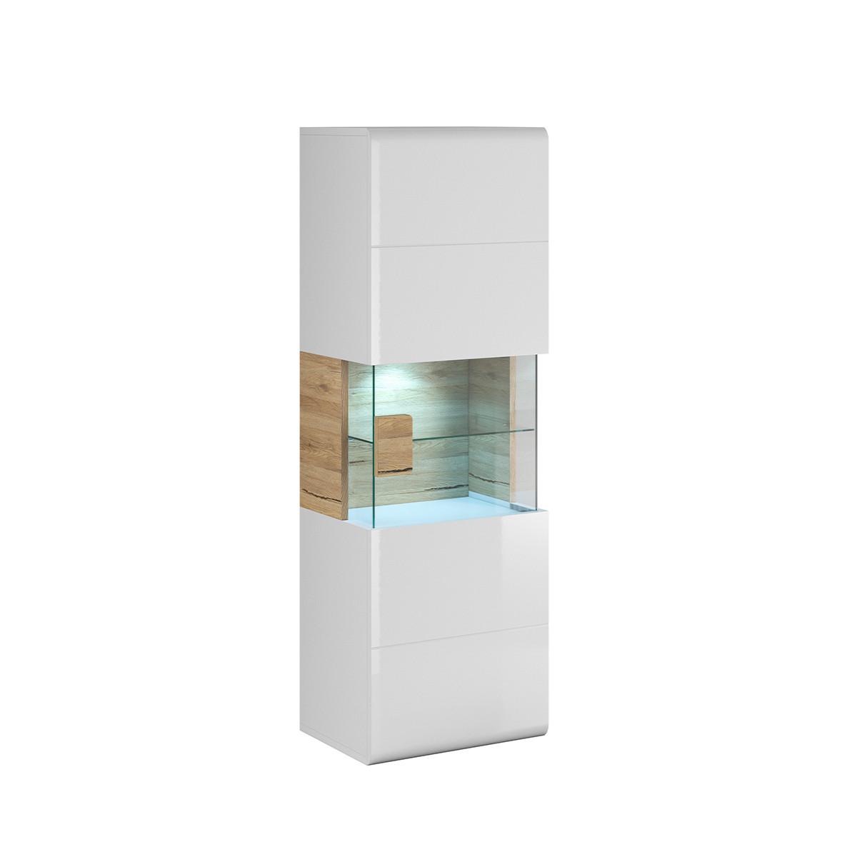 VITRINE Jules Weiß und Holz - Weiß, Holzwerkstoff (53/159/39cm) - Petits-meubles