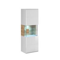 VITRINE Jules Weiß und Holz - Weiß, Holzwerkstoff (53/159/39cm) - Petits-meubles