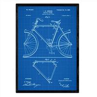 POSTER Marco Patent Fahrrad A3 Rahmenlos - Klar/Blau, Papier (29.7/5/42cm) - Nacnic