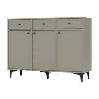 KOMMODE TORINO 125/94/41 cm mit 3 Schubladen 3 Türen Hellgrün - Hellgrün, Holzwerkstoff (125/94/41cm) - MASSENO