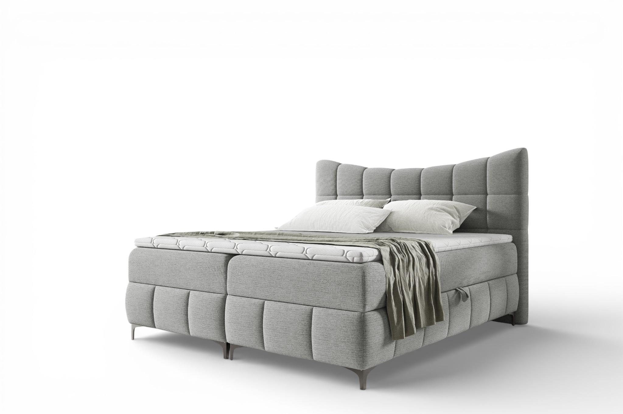 BOXBETT Charles In Freya - Grau, Holzwerkstoff/Textil (160/200cm) - Fun Möbel
