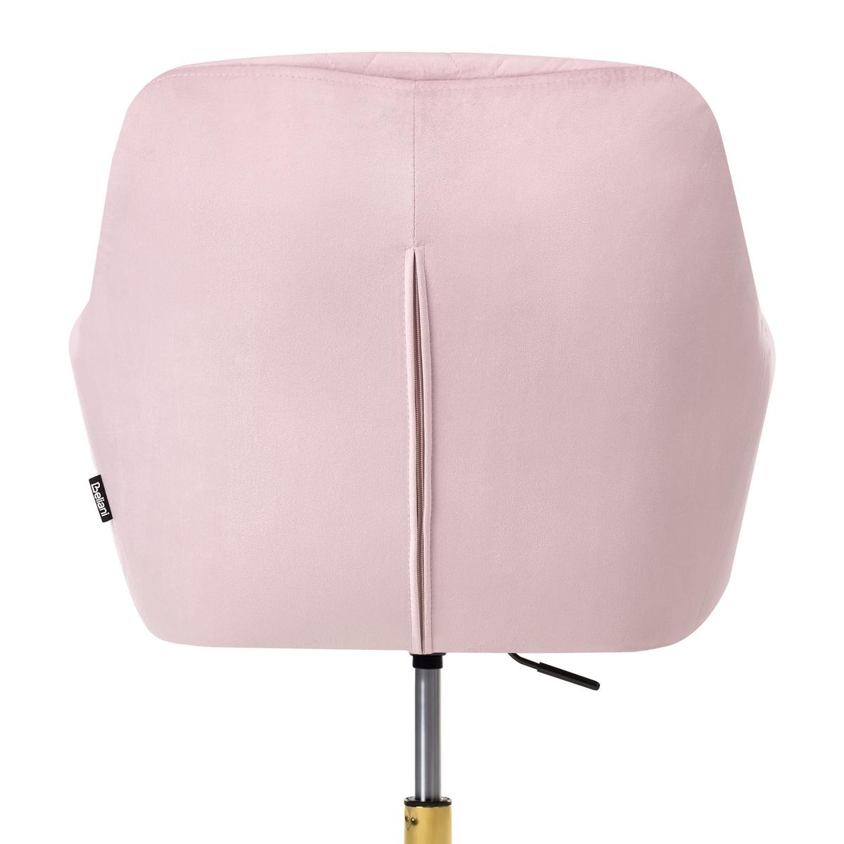 SCHREIBTISCHSTUHL Samtstoff Pastellrosa Leloria - Pink, Textil (60/83/60cm) - Beliani