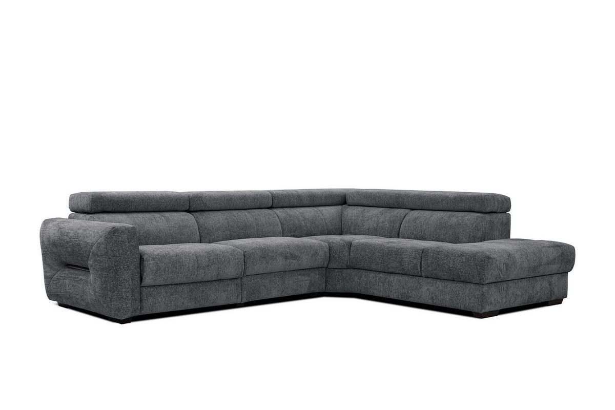 ECKSOFA CALVERA 5-Sitzer mit 1 Relaxfunktion, graphitfarben - Graphitfarben, Holzwerkstoff/Textil (297/239cm) - Wozimo