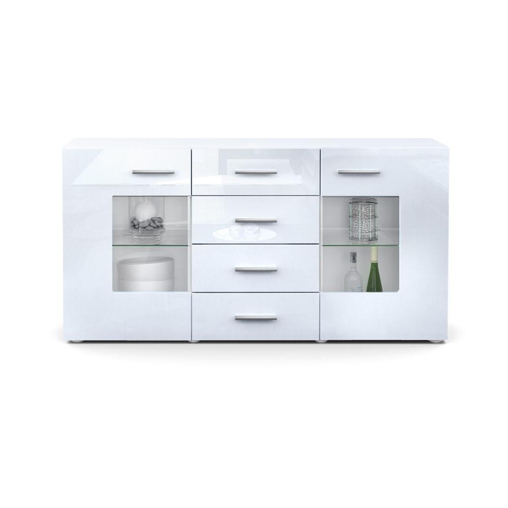 SIDEBOARD Noah Weiß Hochglanz - Weiß Hochglanz, Holzwerkstoff (139/72/35cm) - Vladon