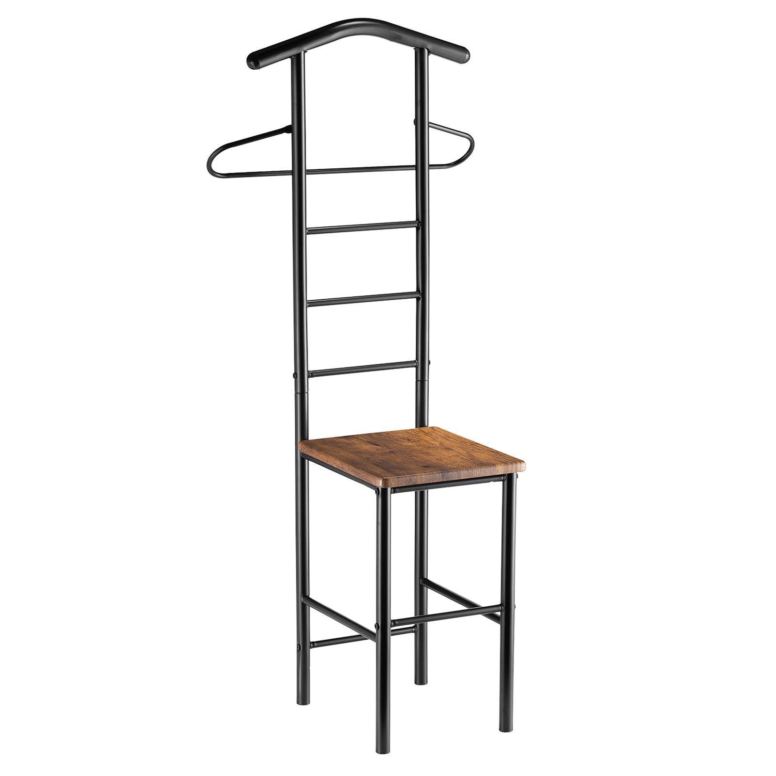 HERRENDIENER JIVO Vintage/schwarz - Dunkelbraun/Schwarz, Metall (53/121/47cm) - CARO-Möbel