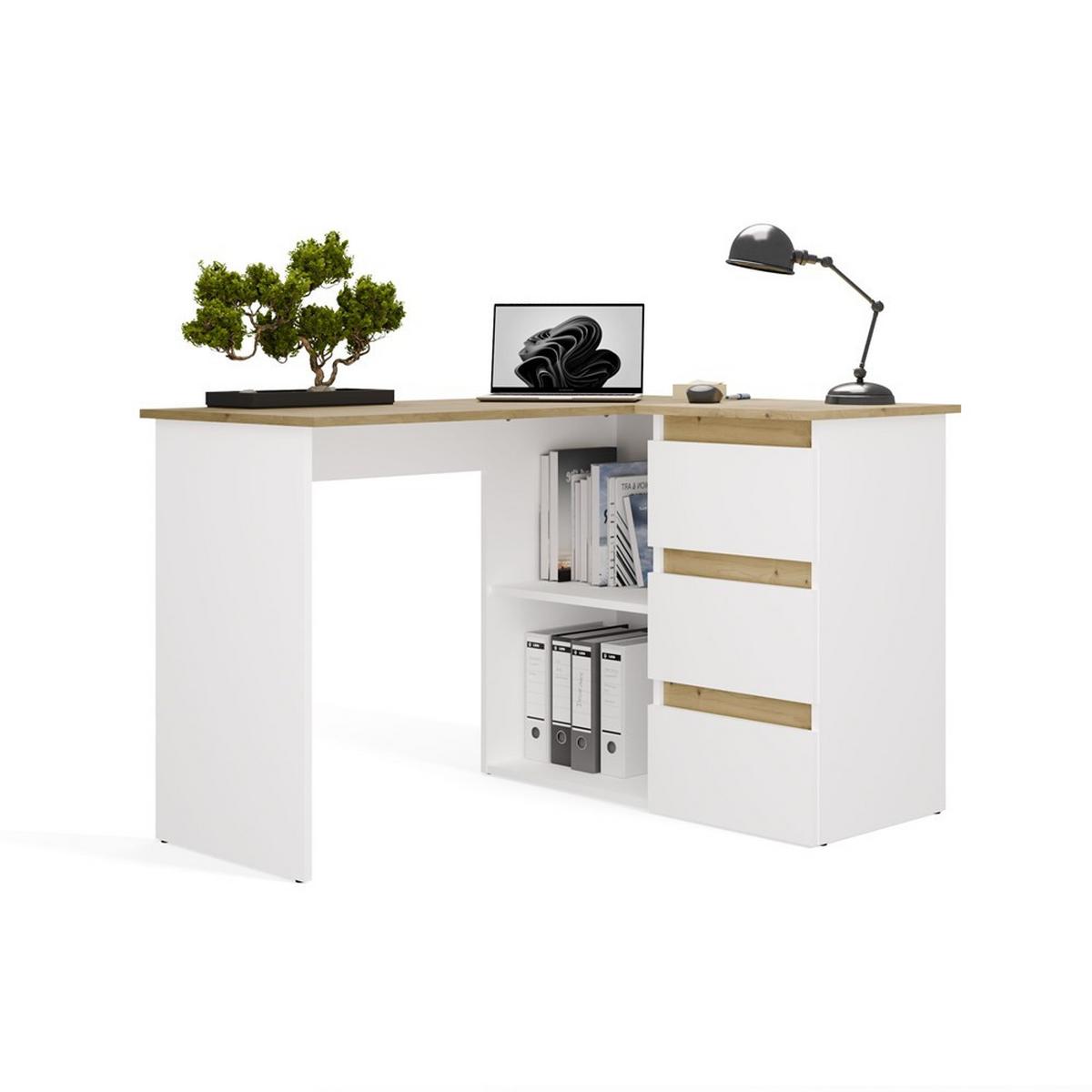 SCHREIBTISCH Weiß, Artisan Eiche 120/75/49 - Weiß/Eiche Artisan, Holzwerkstoff (90/50/75cm) - RAUMHIRSCH FURNITURE