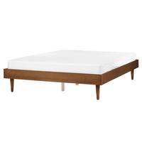BETT mit Lattenrost 160/200 cm MDF-Platte Braun Toucy - Braun, Holz (160/200cm) - Beliani