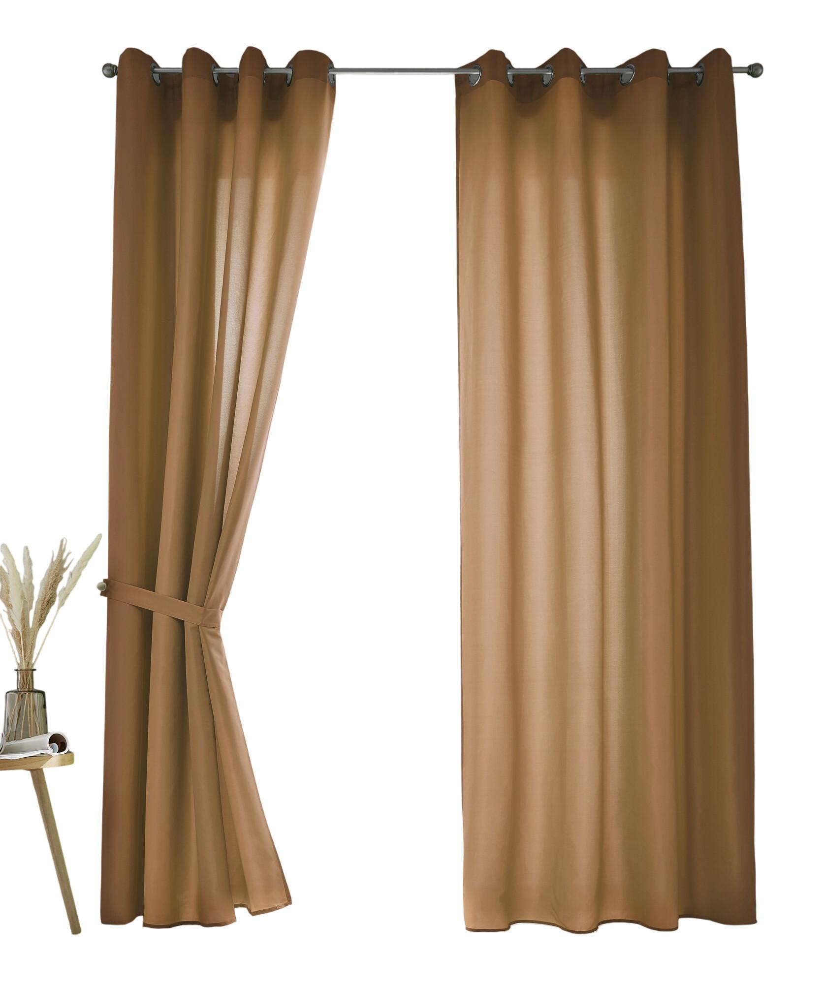 VORHANG 2ER SET BERLIN HxB 175x140cm Taupe - Taupe, Textil (140/175/175cm) - Gardinenbox