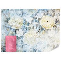 FOTOTAPETE Blumen Abstraktion Vintage Stil 200x140 - Blau/Gelb, Papier (200/140cm) - Muralo