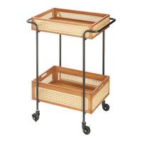 SERVIERWAGEN Tervola - Schwarz/Naturfarben, Holz/Metall (61/80.5/39cm) - [en.casa]