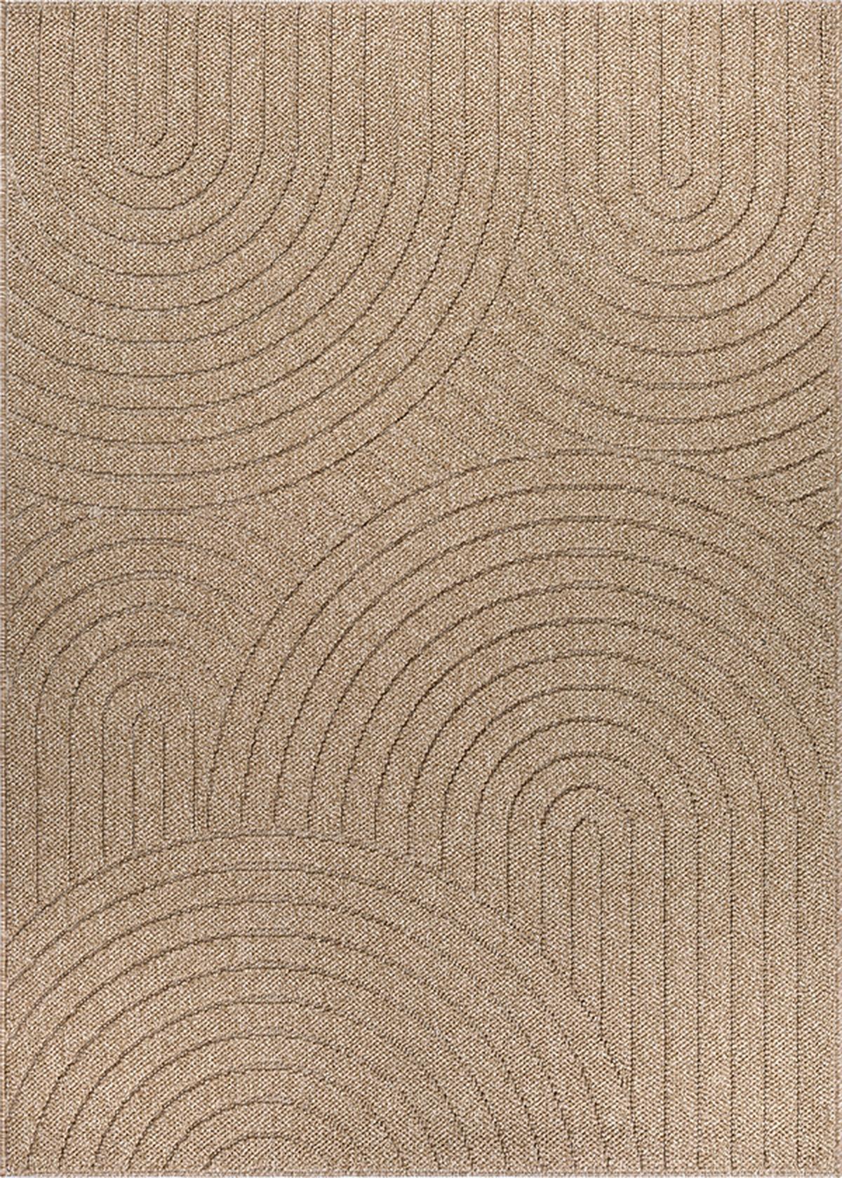 FLACHWEBTEPPICH Geometrisch TOCE Polypropylen Natur 160 x 220 cm - Beige, Textil (160/220cm) - KADIMA DESIGN