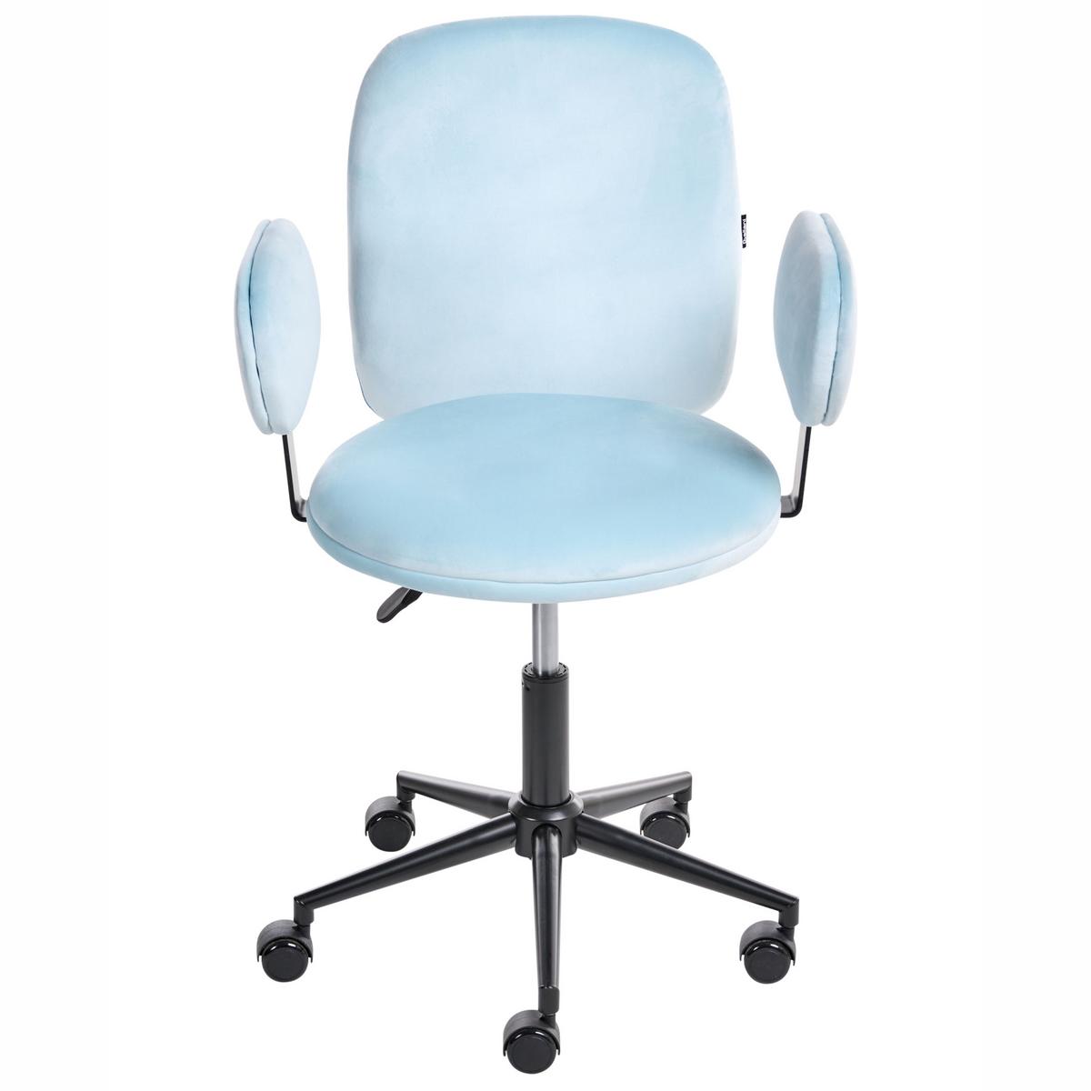 SCHREIBTISCHSTUHL Hellblau Moraga - Blau/Schwarz, Textil (58/80/58cm) - Beliani