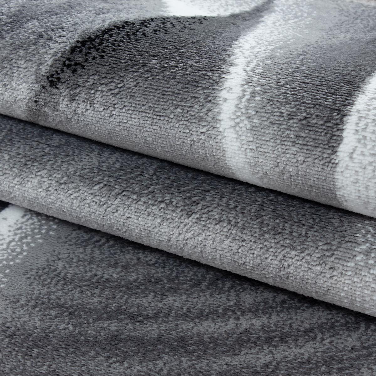 KURZFLORTEPPICH DRAU, mit Farbverlauf, Schwarz, 140 x 200 cm - Grau, Textil (200/140cm) - KADIMA DESIGN