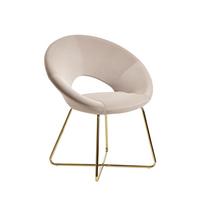 ESSZIMMERSTUHL Samtbezug mit Metallgestell Modern gepolstert, Beige - Beige/Goldfarben, Textil/Metall (60/83/57cm) - KADIMA DESIGN