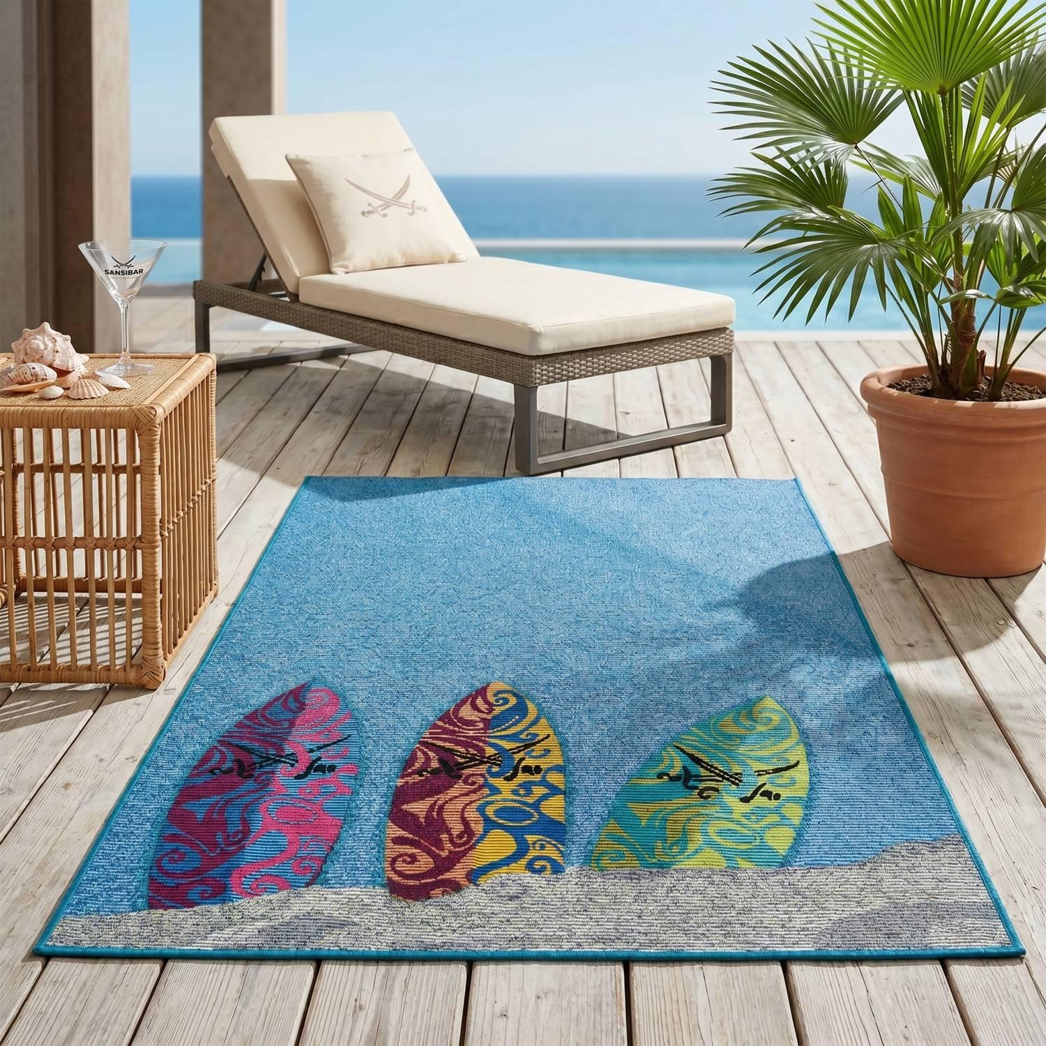 OUTDOORTEPPICH Rantum Beach 190x290 cm - Blau, Textil (190/290cm) - Sansibar SYLT