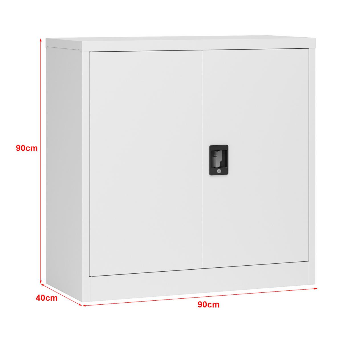AKTENSCHRANK Molise - Hellgrau, Metall (90/90/40cm) - [en.casa]