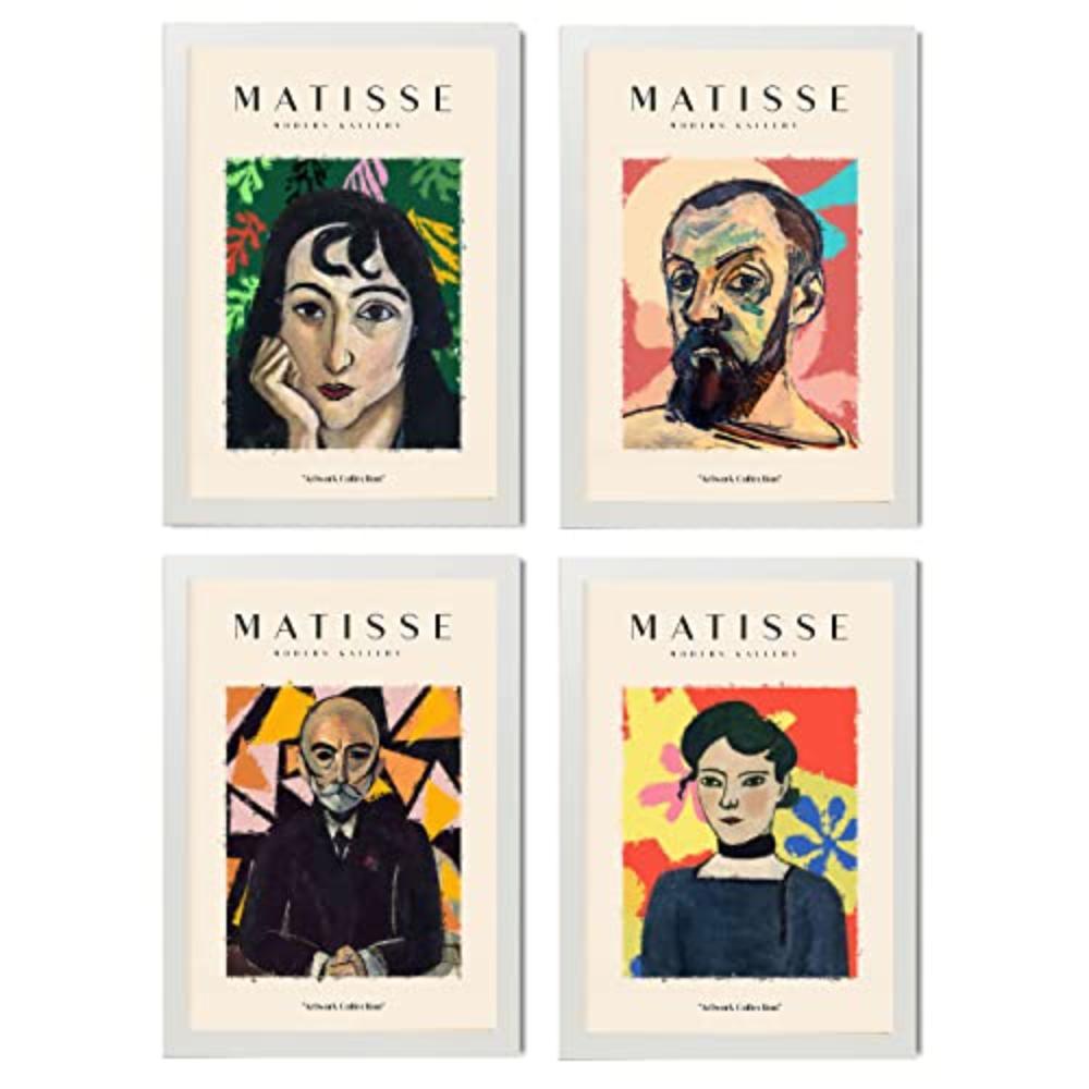 POSTER Set mit 4 Matisse Persona ästhetische A3 Weißer Rahmen - Weiß, Papier (29.7/3cm) - Nacnic